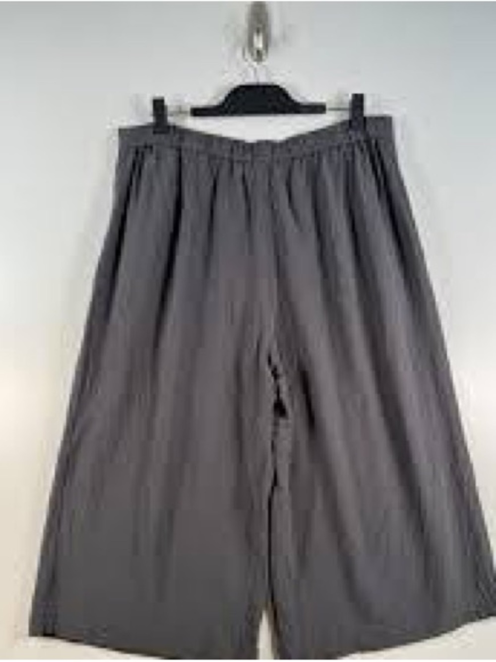 Eileen Fisher Charcoal Wide-Leg Pleated Tencel Cropped Pants Sz Large